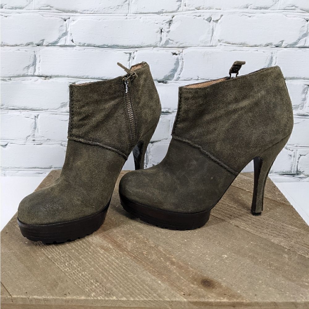 Modern Vintage Leather platform booties, Jameson moss size 38